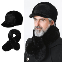 Middle-aged and elderly hat male Winter plus velvet thickened father cotton hat old man grandfather warm Lei Feng hat cold riding