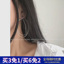 Cotton sliver worms retro ins Korean popular geometric exaggerated metal irregular earrings earrings earrings earless ear studs