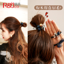 Head rope Korean version cute 2021 new hair rope headdress balls scalp tendons female tie head net red ins hair circle