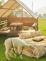 CASTLE GARDEN gon satin long suede cotton pure cotton linen New Chinese four sets of retro flower bird