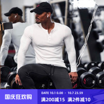 Muscle Captain sports long sleeve fitness clothing male brothers spring autumn bottoming shirt running training tights