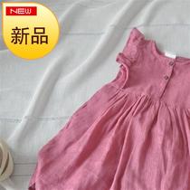 Export dan little virgin girl sleeveless lady breathable sweat-absorbing 7 summer cotton yarn short sleeve dress