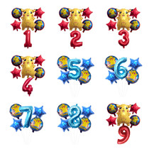 3 4 5 years of age Pikachu inflatable pet small elf ball aluminum foil Balloon Children Birthday Party Decorate Kids