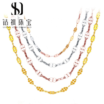 18K gold necklace ins Clover female choker au750 rose gold vegetarian chain wild pendant with authenticity