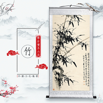 Bamboo Plant Flowers Neoclassical Genguan Decoration Painting Vertical Version Hung Painting Xuan Paper Scroll Framed Replica Ancient Memorial Collection