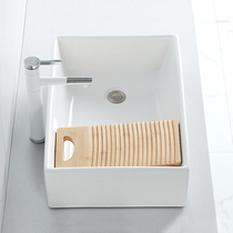 Balcony laundry basin with washboard Household washing machine side sink basin Splash-proof basin Wash basin Single basin