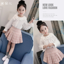 Girl Shirt 2021 New Girl Spring Dress Childlike Long Sleeve Child White Shirt Woman Foreign Air Blouse Doll Shirt