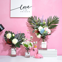 Glass vase Nordic Wind Living Room Flower Flower Flower Arkins Decorative Hydroponic Containers Transparent Glass Bottle Table Hem