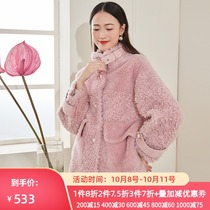 Three-color 2020 winter womens collar fur wool long sleeve plush velvet coat D046910P00