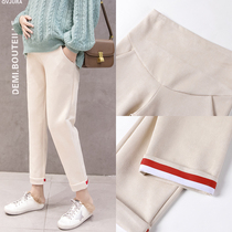 Pregnant Woman Broadlegged Pants Woman Autumn Winter Outwear With Underpants Deer Leather Solid Suede Pants Pregnant Woman Autumn Clothing Casual Sports Pants