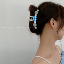 Astronaut grabbing clip female Japanese Korean temperament hairclip back of the head Net Red new simple small rubber band female head rope
