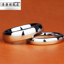 Wing Li electric white glossy Tungsten Gold male female ring Korean version of couple Ring Ring personality carved ring ring jewelry