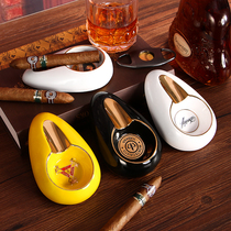 Cigar ashtray European ceramic large single large diameter smoke slot living room decoration ornaments cigar cigarette smoker