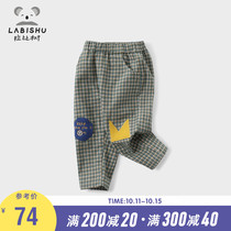 Rabbi tree childrens clothing boys cotton pants 2020 winter clothing new childrens cotton warm pants male baby casual trousers