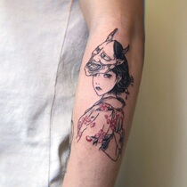 Japanese tattoo sticker Ukiyo-e girl tattoo sticker Prajna ARM ARM ARM ARM waterproof