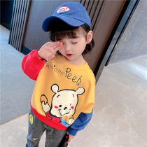 Girls sweater spring and autumn foreign girl baby spring long sleeve T-shirt 1-6 years old Korean version of loose Spring Childrens coat