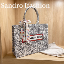 Sandro Ifashion tote bag women 2021 new large capacity canvas shopping bag shoulder handbag large bag