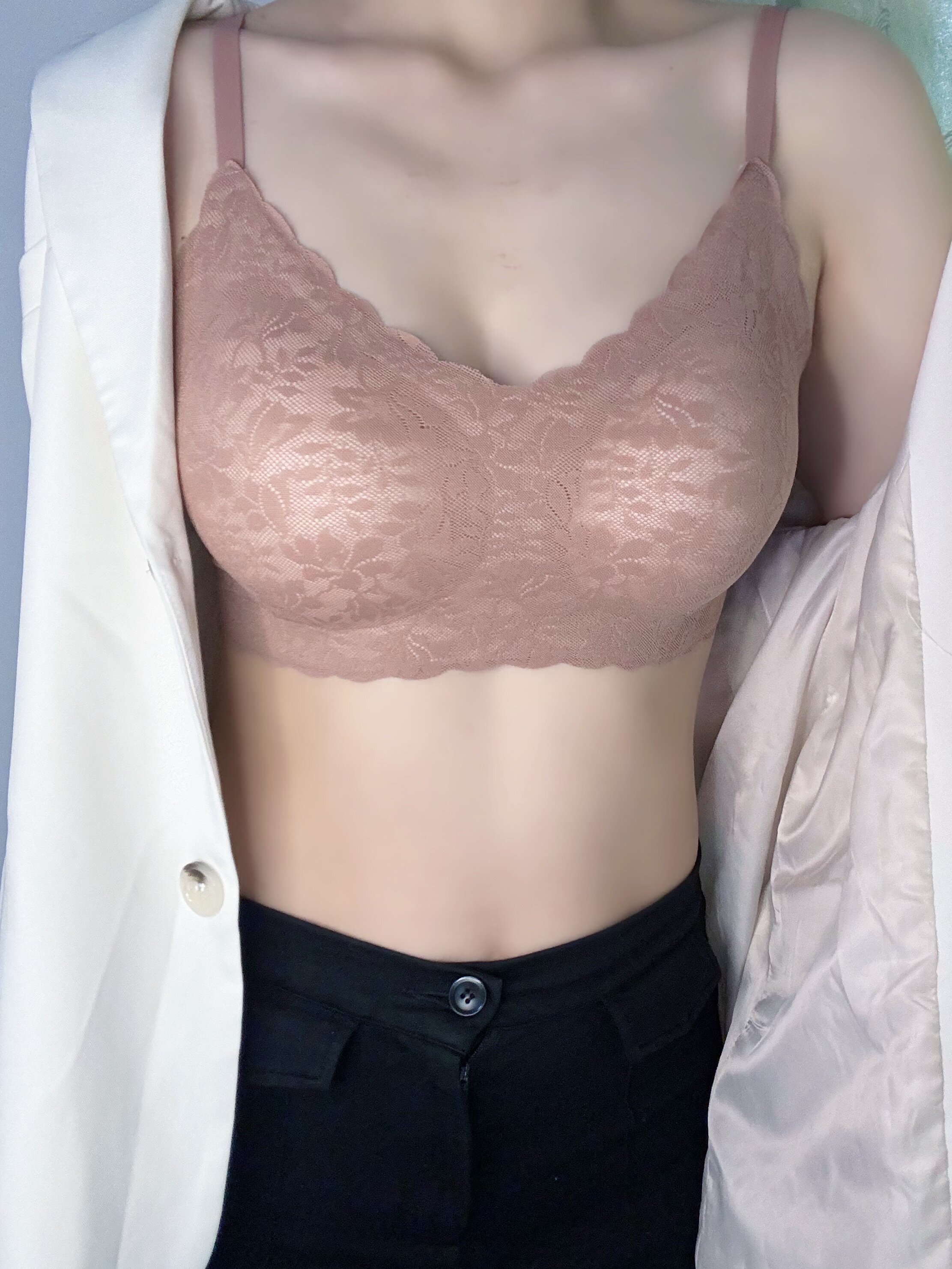 【小海豚内衣】伊维斯小胸显大文胸微聚拢设计自然挺拔蕾丝元素精致浪漫