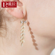 Temperament ear hook long tassel earrings female 2021 New Tide advanced sense Net Red simple cold wind ear ornaments