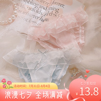 Day Series Fresh Sweet Panties Lady Fly Lace Embroidery Lace 100 Pleats Milk Silk Butterfly Knot Sexy Girl Shorts