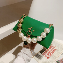 France Cone Koery genuine leather bag women 2022 new wave fashion net red chain inclined satchel mini small square bag