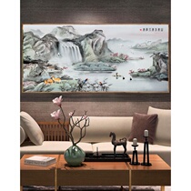 Line embroidery full embroidery landscape painting 2019 new living room word ancient landscape ink painting simple modern printing cross stitch