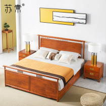 Suzuo Myanmar Flower Pear Wood Double Bed 1 8m New Chinese Large Pearl Mashwood Bed Solid Wood Bed