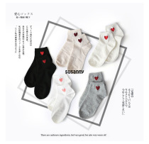 2 pairs of autumn and winter cotton womens socks in the tube warm wild socks love socks Fruit cartoon student warm stockings