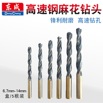 Dongcheng twist drill bit High-speed steel metal Stainless steel special alloy drill bit Straight handle electric drill drill bit 6 7-14mm