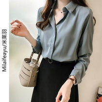 Light Extravagant Fashion Shirt Outwear Womens Summer 2022 Spring New Loose Slim Fit 100 Hitch Long Sleeve Ice Silk Snowspun Shirt