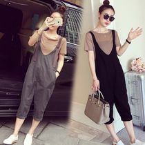 Small casual fashion two-piece strap pants summer 2021 new womens port style retro chic
