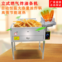 Zhehao liquefied gas automatic temperature control oil strip machine vertical commercial large capacity Fryer gas Fryer twist fries