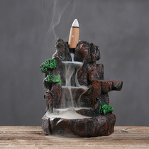 Zisha Alpine flowing water back incense burner creative ornaments Zen tea ceremony indoor household aromatherapy Tower sandalwood stove