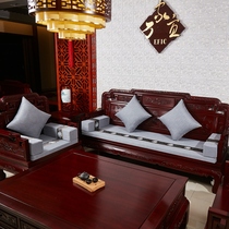 Chinese style sofa cushions autumn and winter warm boss chair thickened sponge cushion non-slip removable and washable baby suede cushion