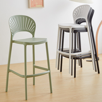 Nordic Bar Stool Plastic Modern Simple High Stool Home Back Chair Bar Stool Bar Stool Bar Stool Outdoor Chair
