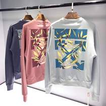 OFF OW white oil painting Arrow long sleeve men and women hooded cloth sweater coat couple autumn and winter large size tide card