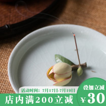 Han Xiaohua handmade ceramic incense plug hand pinch ceramic flower tea incense plug plate Tea pet ornaments line incense plug lying incense seat