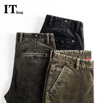 Light luxury retro corduroy pants men men 2021 Spring and Autumn new middle-aged men straight slim business casual long pants
