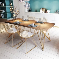 Nordic solid wood modern minimalist creative dining table and chairs combined small family type industrial wind meal table meeting table desk sub