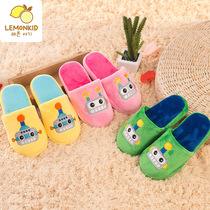 Children boy girl baby Autumn and winter indoor non-slip wear-resistant warm cute home cotton drag slippers for children soft bottom