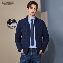 SCOFIELD winter business casual mens stand-up collar thin white duck down down jacket short