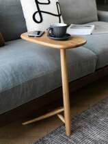 Simple wood jm Nordic minimalist living-room sofa small side a few full solid wood small family type corner a few black walnuts wood tea table