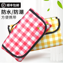 Picnic mat ins wind outdoor portable waterproof folding thickened increase moisture-proof outing mat Picnic cloth lawn mat