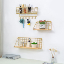 ins room wall rack bedroom bathroom wall hanging bedside basket non-perforated hanger storage dormitory artifact