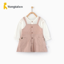 Tongtai summer new girl clothes baby skirt 1-4 years old girl baby fake two dress