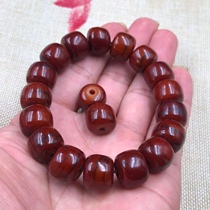 Tibet skim weathered old material yak bone Ruddy 12*10mm23 bucket beads bead single ring bracelet bracelet