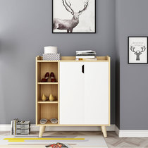 Nordic shoe cabinet simple modern door hall cabinet door shoe cabinet porch solid wood leg living room balcony locker simple