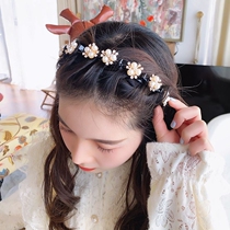 Light luxury hair hoop pressure hair pearl hair band can be woven hairclip broken hair artifact lazy head hoop female Liu Haijia clip headgear