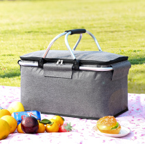 Picnic Basket Insulation And Cold folding with lid Large capacity Hand outdoor camping picnic Wind Wild Cooking supplies