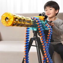 Hand self-integrated Gatlin pop-up chain soft bullet gun Electric tandem EVA Soft Play Toy Gun 416 Boy game gun